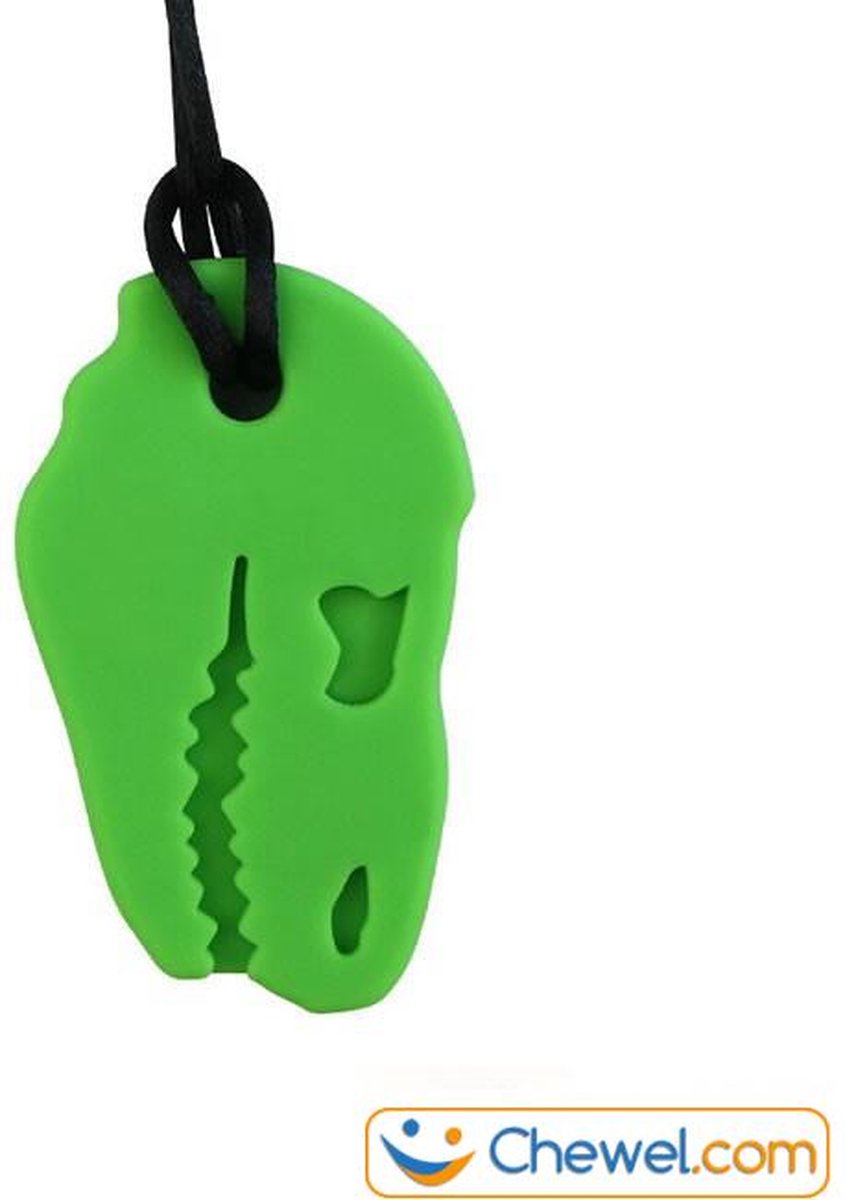 Stevige bijtketting kauwketting | Dinosaurus T-Rex Dino - Groen